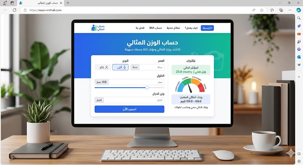 حساب الوزن المثالي