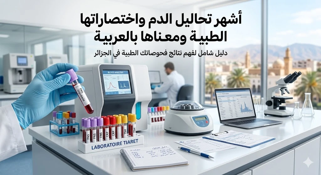 أشهر تحاليل الدم  اختصاراتها الطبية ومعناها بالعربية