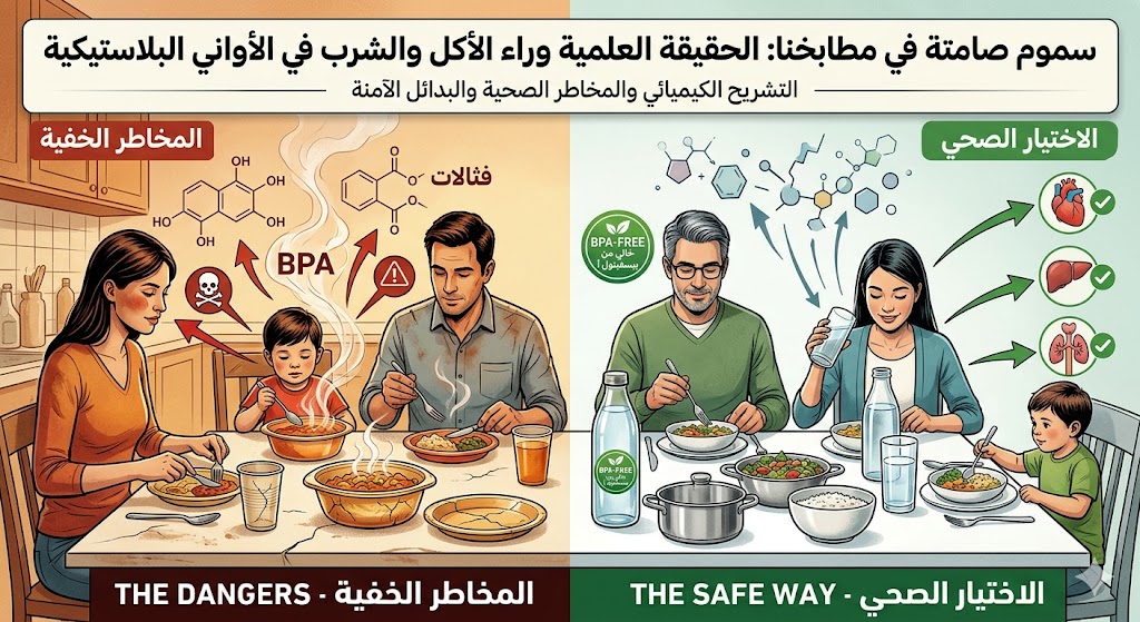 الأكل والشرب في الأواني البلاستيكية
